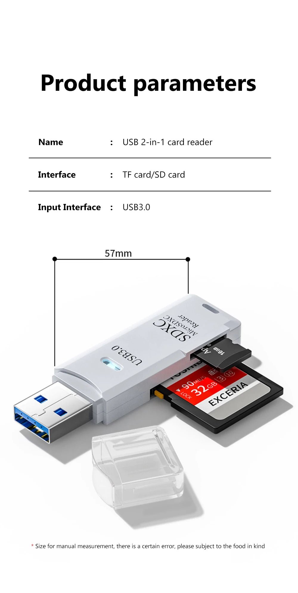 2 - in - 1 USB 3.0 SD/TF Card Reader - Gadgetroo