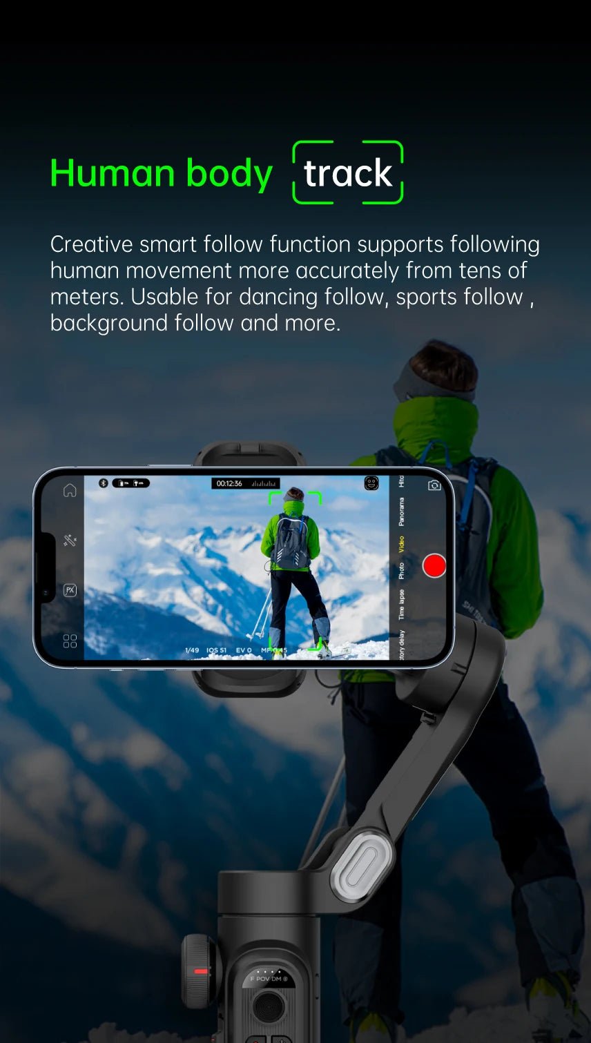 3 - Axis Gimbal Stabilizer for Smartphone (Foldable Handheld Phone Stabilizer For Filming) - Gadgetroo
