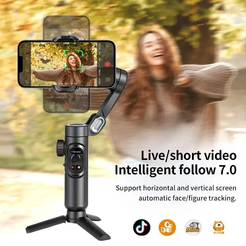 3 - Axis Gimbal Stabilizer for Smartphone (Foldable Handheld Phone Stabilizer For Filming) - Gadgetroo