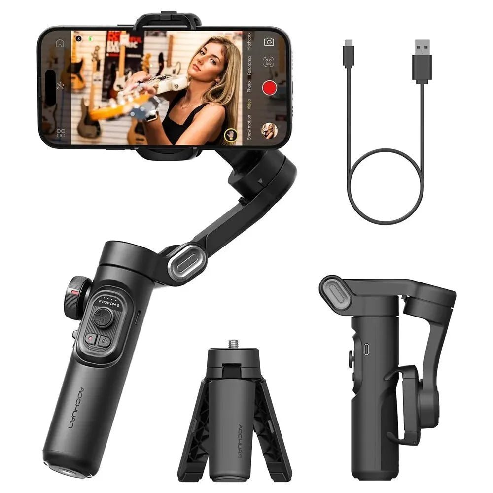 3 - Axis Gimbal Stabilizer for Smartphone (Foldable Handheld Phone Stabilizer For Filming) - Gadgetroo