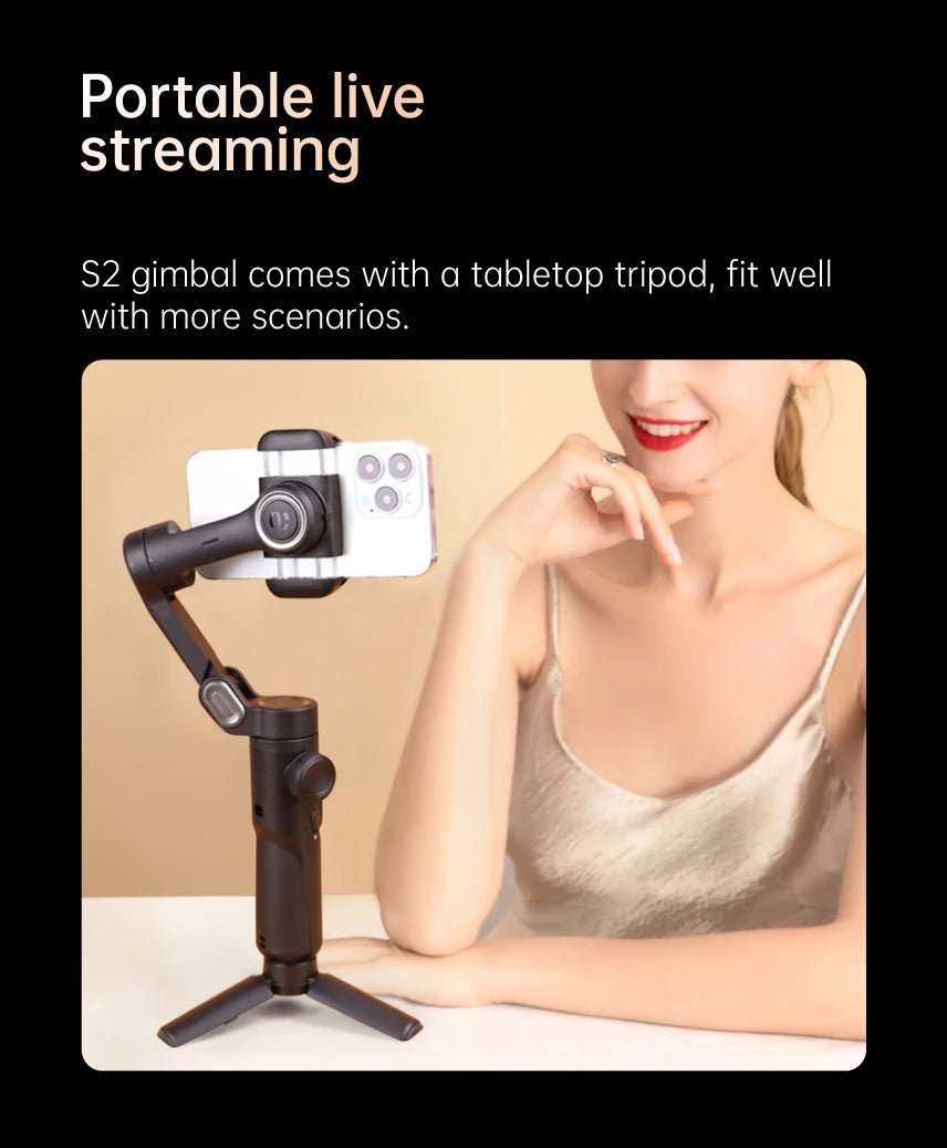 3 - Axis Gimbal Stabilizer for Smartphone (Foldable Handheld Phone Stabilizer For Filming) - Gadgetroo