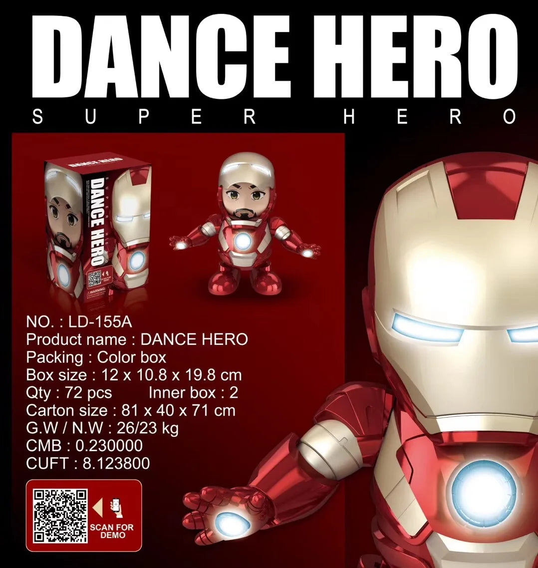 Dancing Marvel and DC Comics Action Figures - Iron-Man/Spiderman/Thanos/Hulk/Bumblebee/Batman