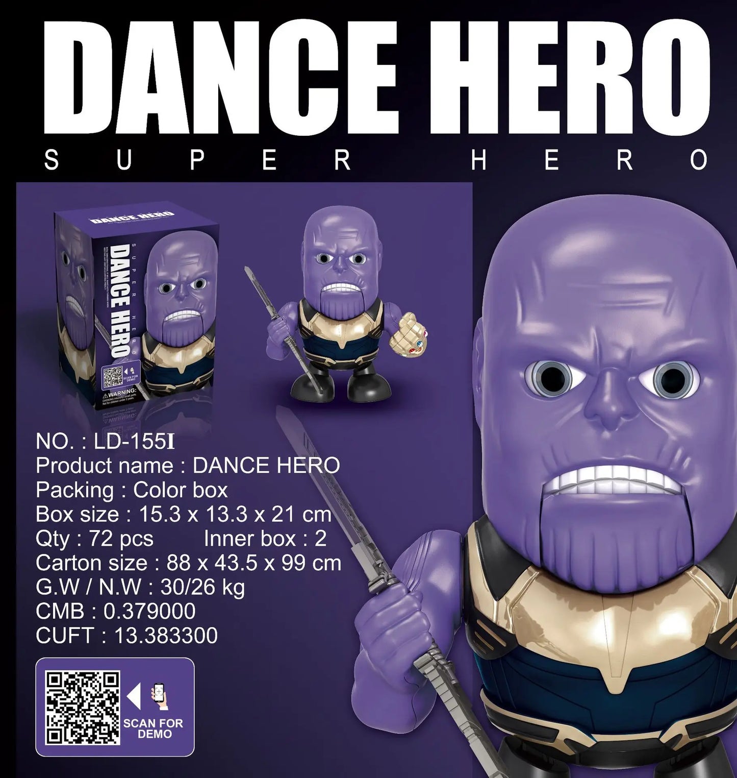 Dancing Marvel and DC Comics Action Figures - Iron-Man/Spiderman/Thanos/Hulk/Bumblebee/Batman