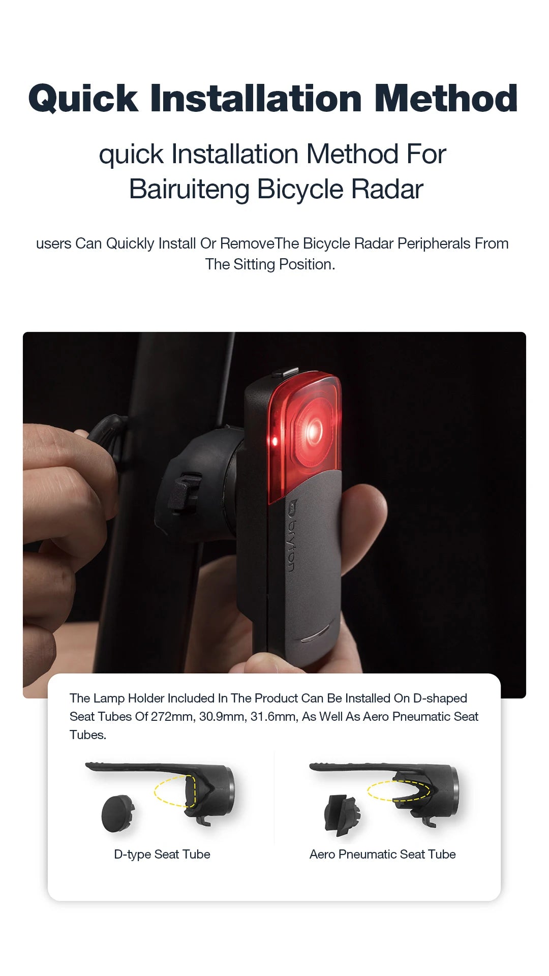 Bryton Gardia R300 - Smart Bicycle Rear Radar LED Light - Gadgetroo