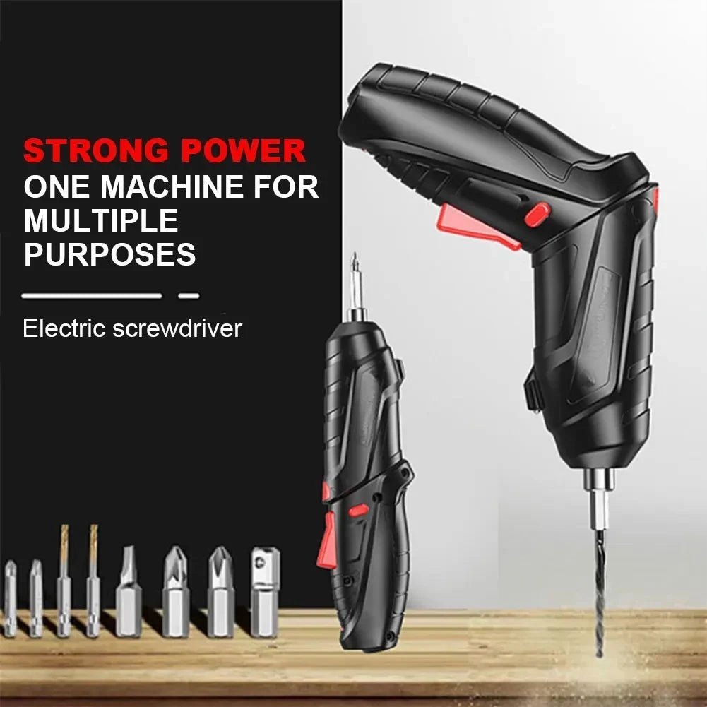 Cordless Electric Screwdriver/Drill - USB Rechargeable (With 3mm Twist Drill/Screw Drives) - Gadgetroo