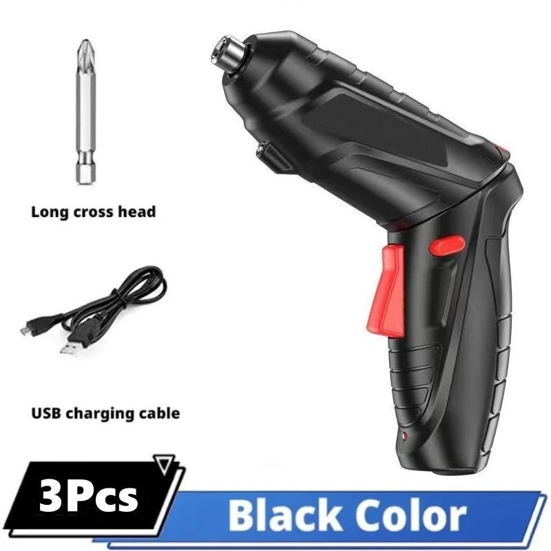 Cordless Electric Screwdriver/Drill - USB Rechargeable (With 3mm Twist Drill/Screw Drives) - Gadgetroo