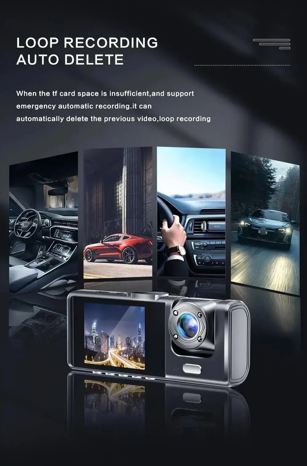 Dash - camera (1080P) with 32GB SD card: Front, Inside and/or rear vehicle recording - Gadgetroo