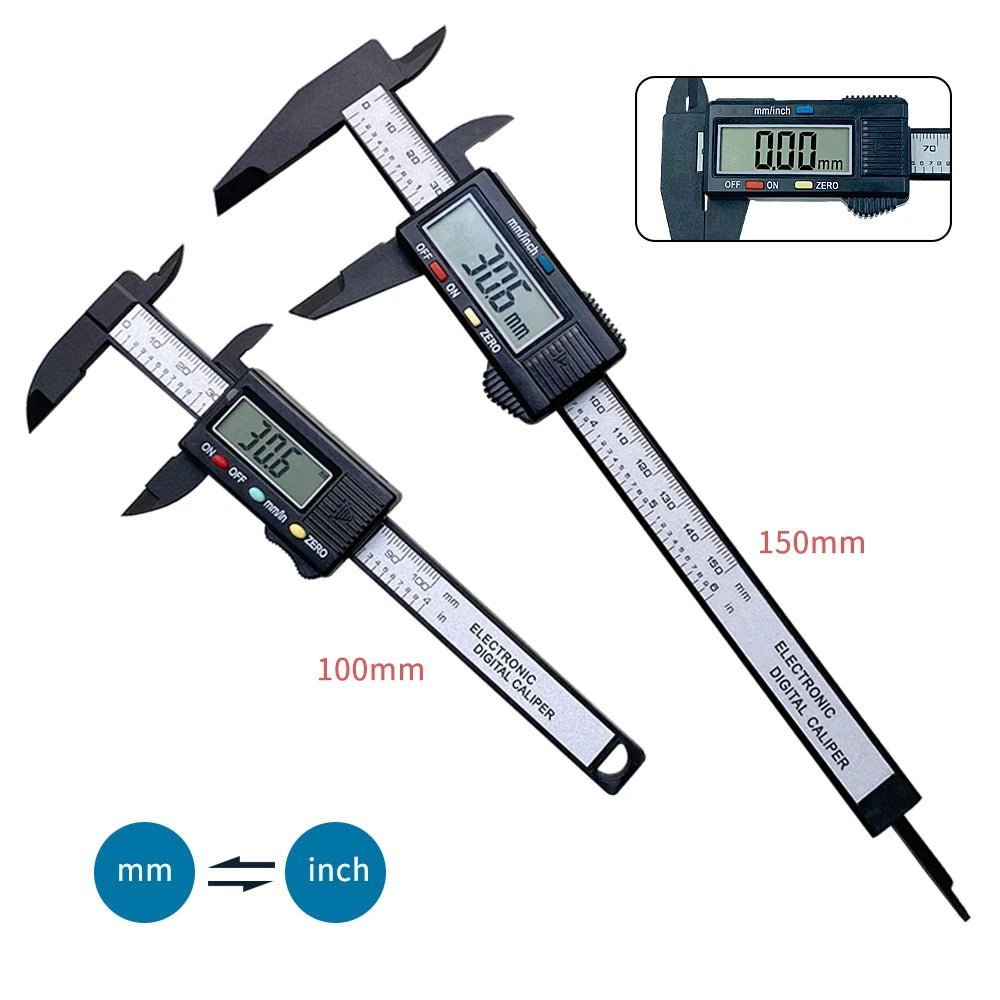 Digital Caliper/Gauge - 100mm/150mm Maximum Length (Battery Powered) - Gadgetroo