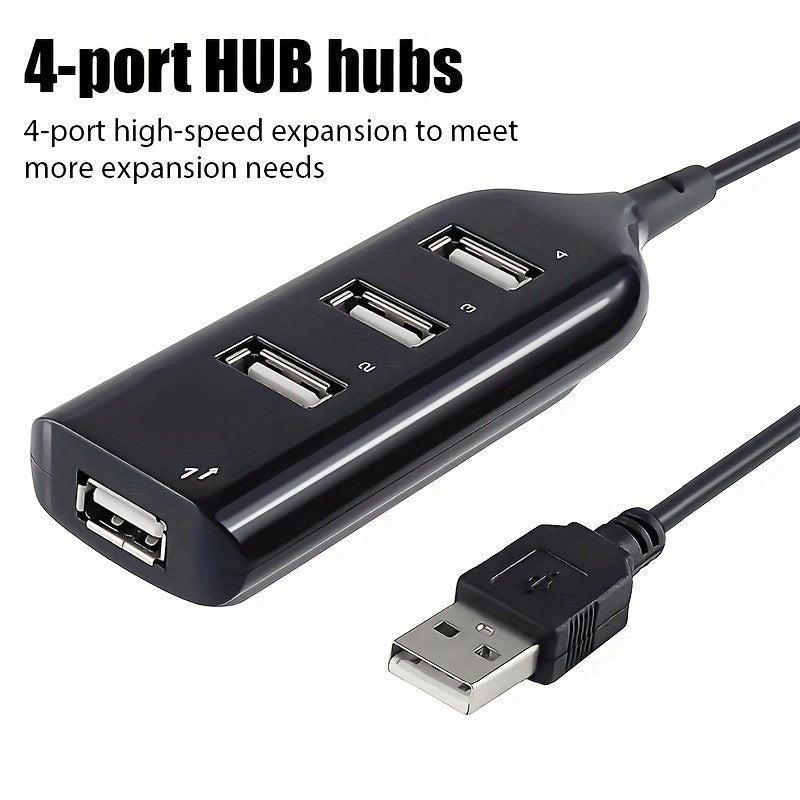 Micro USB Hub 2.0 - 4 Port High-Speed USB Splitter for PC Accessories