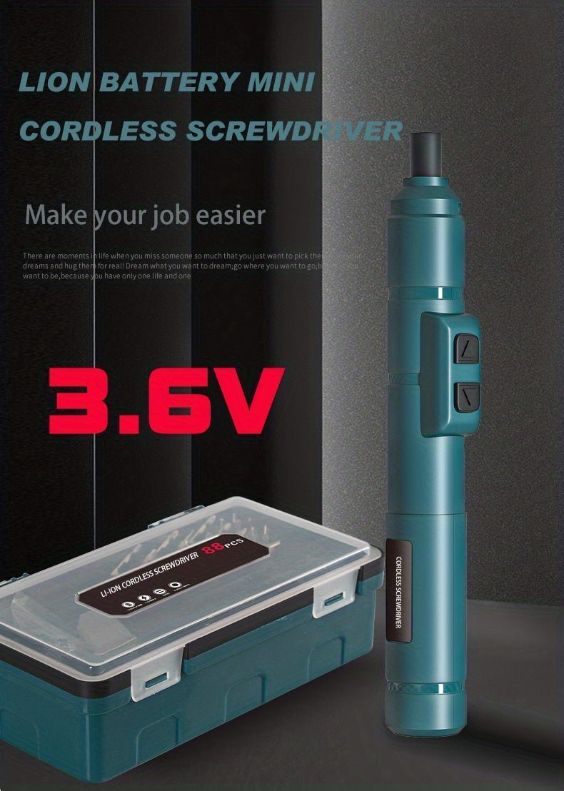 Electric Pen Screwdriver with 88 Different Screw Heads - Cordless - Gadgetroo