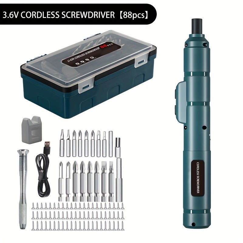 Electric Pen Screwdriver with 88 Different Screw Heads - Cordless - Gadgetroo