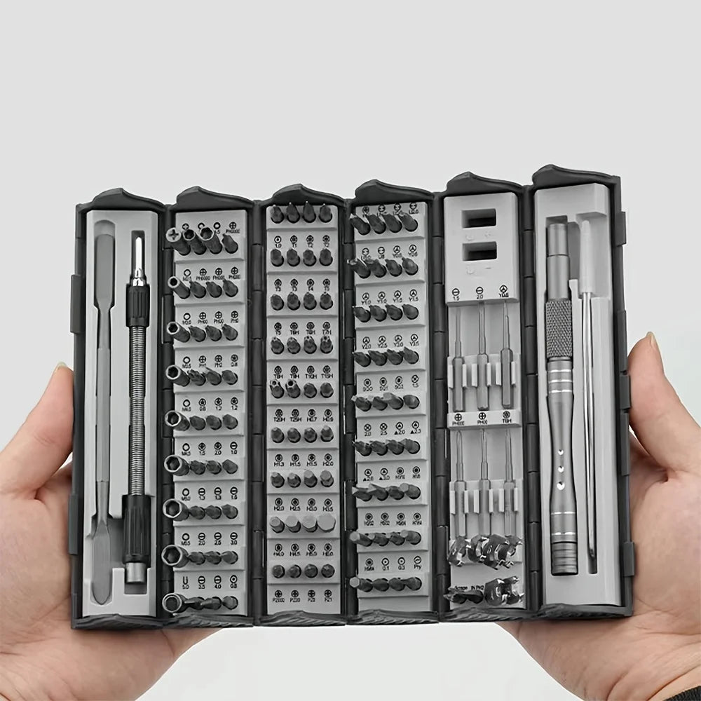 Manual Screwdriver Set - 128 Screw Heads With Magnetic Tips - Gadgetroo