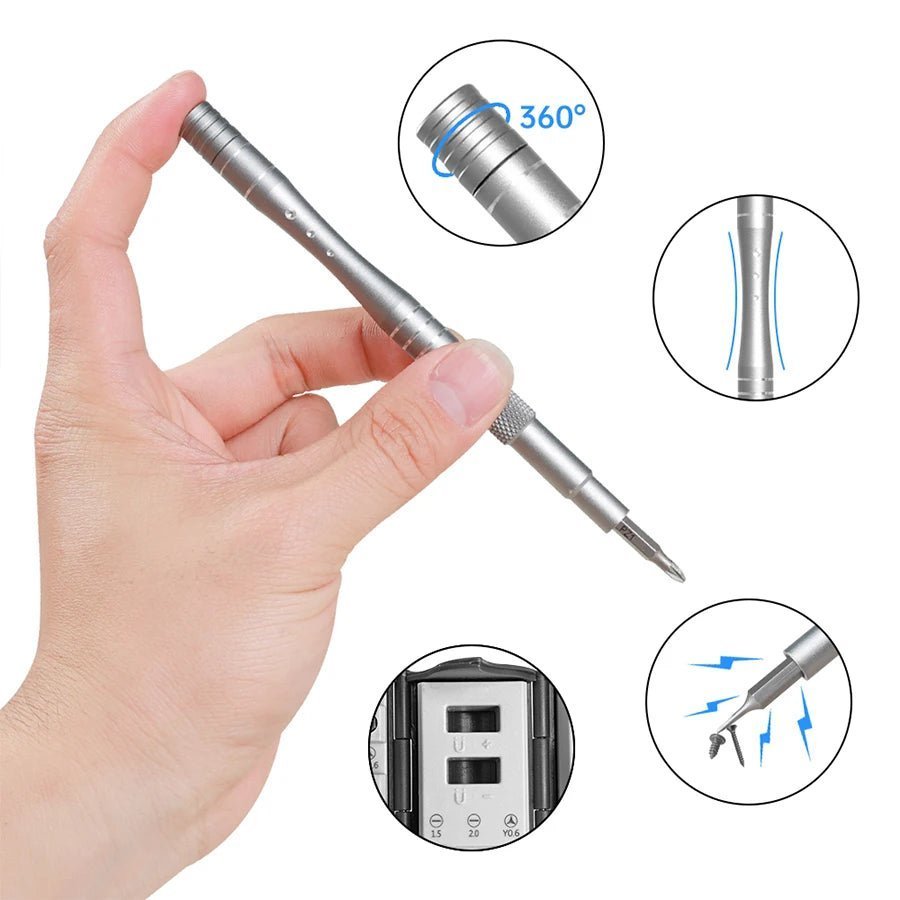 Manual Screwdriver Set - 128 Screw Heads With Magnetic Tips - Gadgetroo