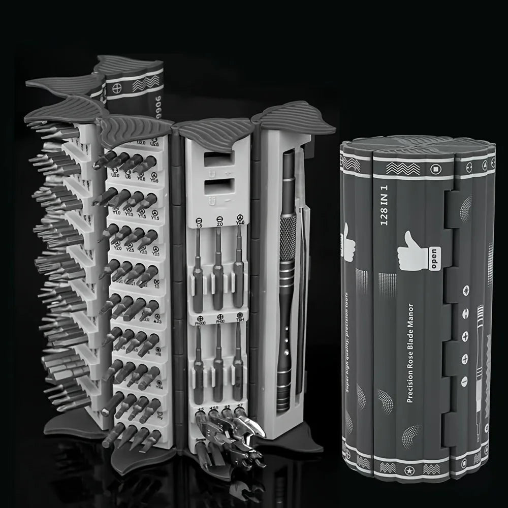 Manual Screwdriver Set - 128 Screw Heads With Magnetic Tips - Gadgetroo