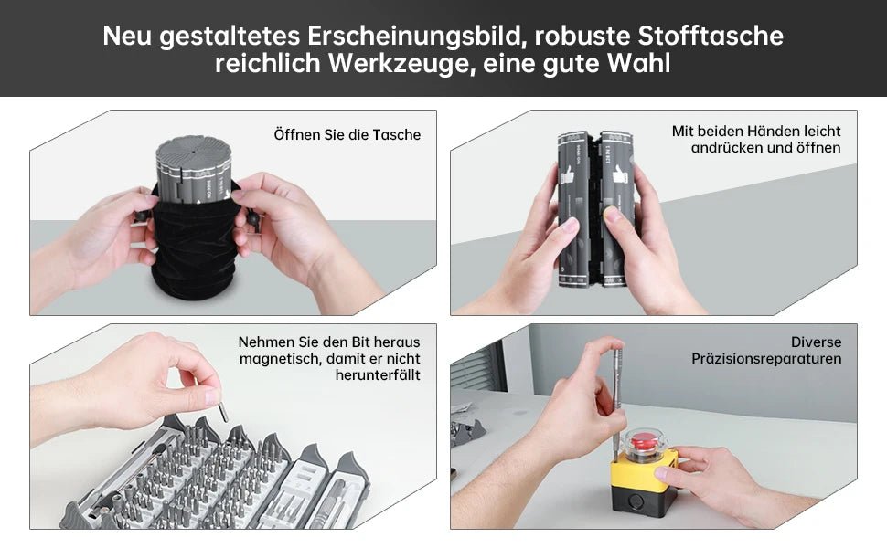 Manual Screwdriver Set - 128 Screw Heads With Magnetic Tips - Gadgetroo