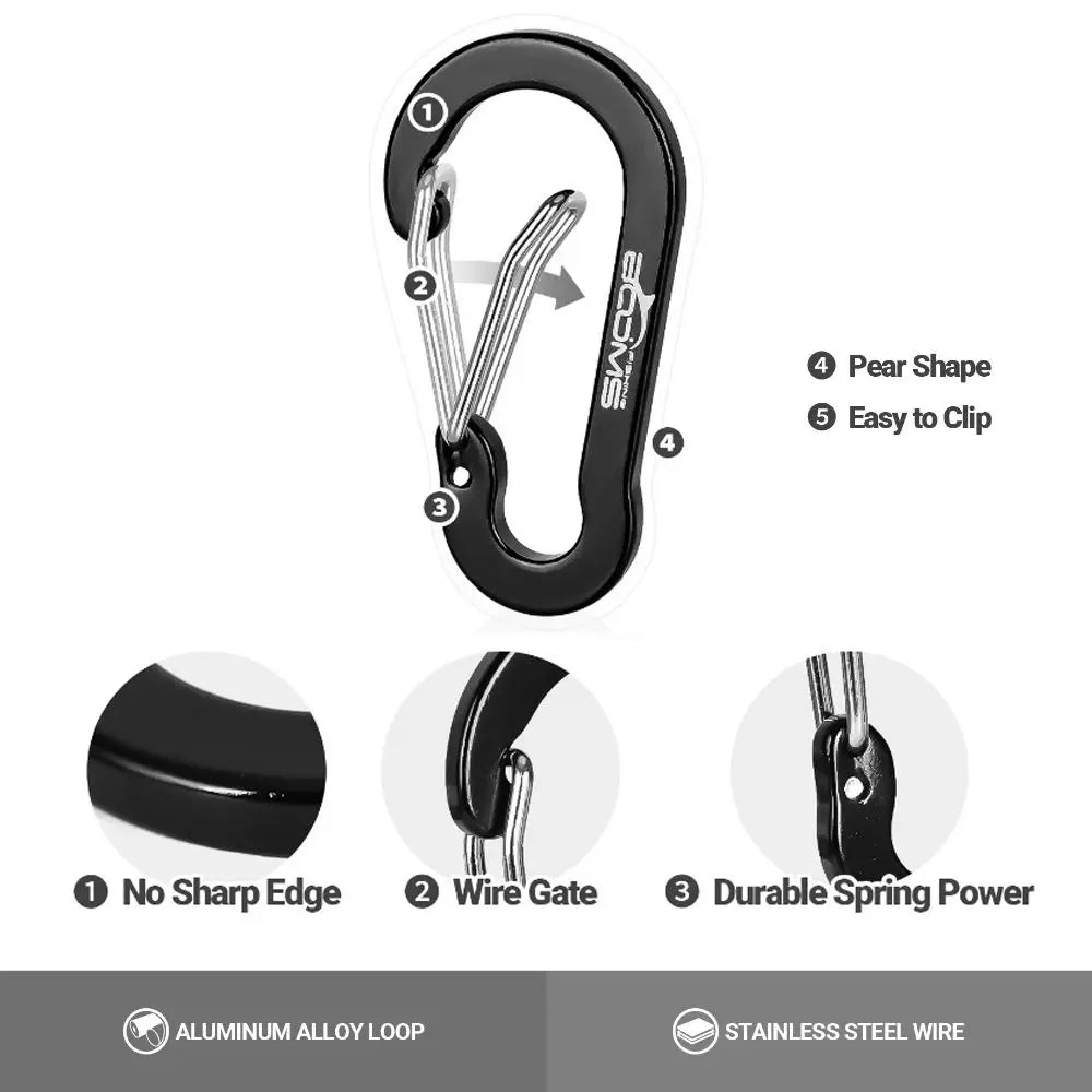 Outdoor Carabiners - Snap Clips (5 Pieces) - Gadgetroo