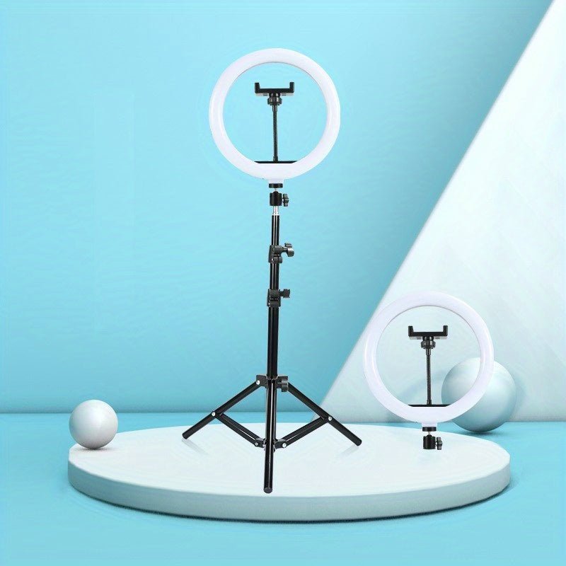 Phone Selfie - Tripod Stand With Plug - in LED Circle Light (146cm Length) - Gadgetroo