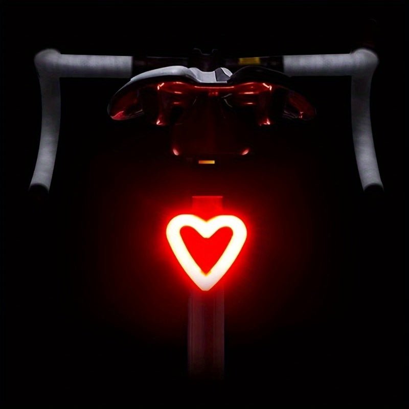 Retro Heart - Shaped LED Bicycle Taillight - (USB Rechargeable) - Gadgetroo