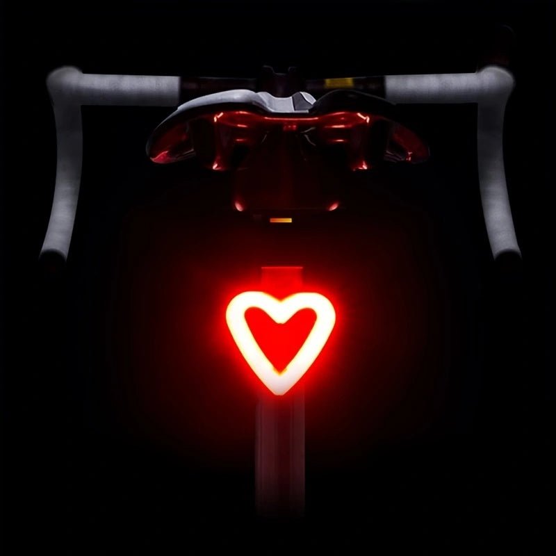 Retro Heart - Shaped LED Bicycle Taillight - (USB Rechargeable) - Gadgetroo