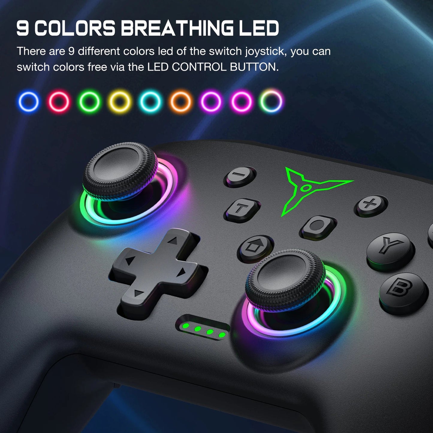 RGB Gamepad Controller for Nintendo Switch/Switch OLED/Switch Lite/PC/Mobile (Multi - Function Dual Joysticks) - Gadgetroo