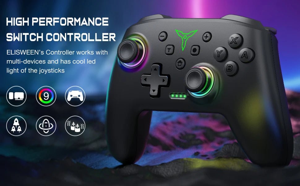 RGB Gamepad Controller for Nintendo Switch/Switch OLED/Switch Lite/PC/Mobile (Multi - Function Dual Joysticks) - Gadgetroo