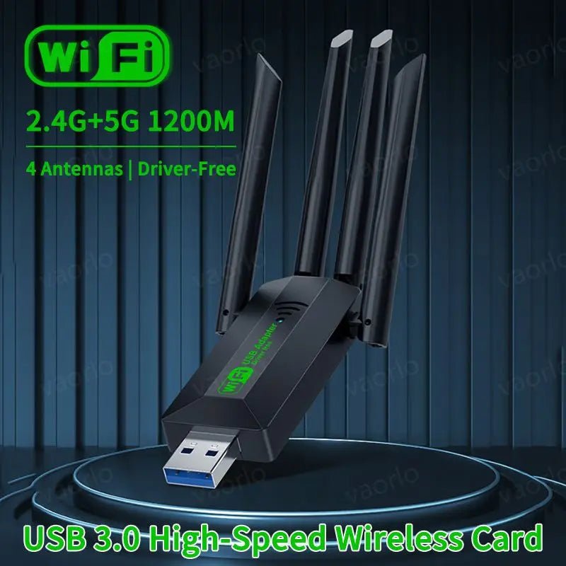 WiFi USB Adapter (2.4Gh/5Ghz) - Connect Your Laptop/PC To WiFi - Gadgetroo