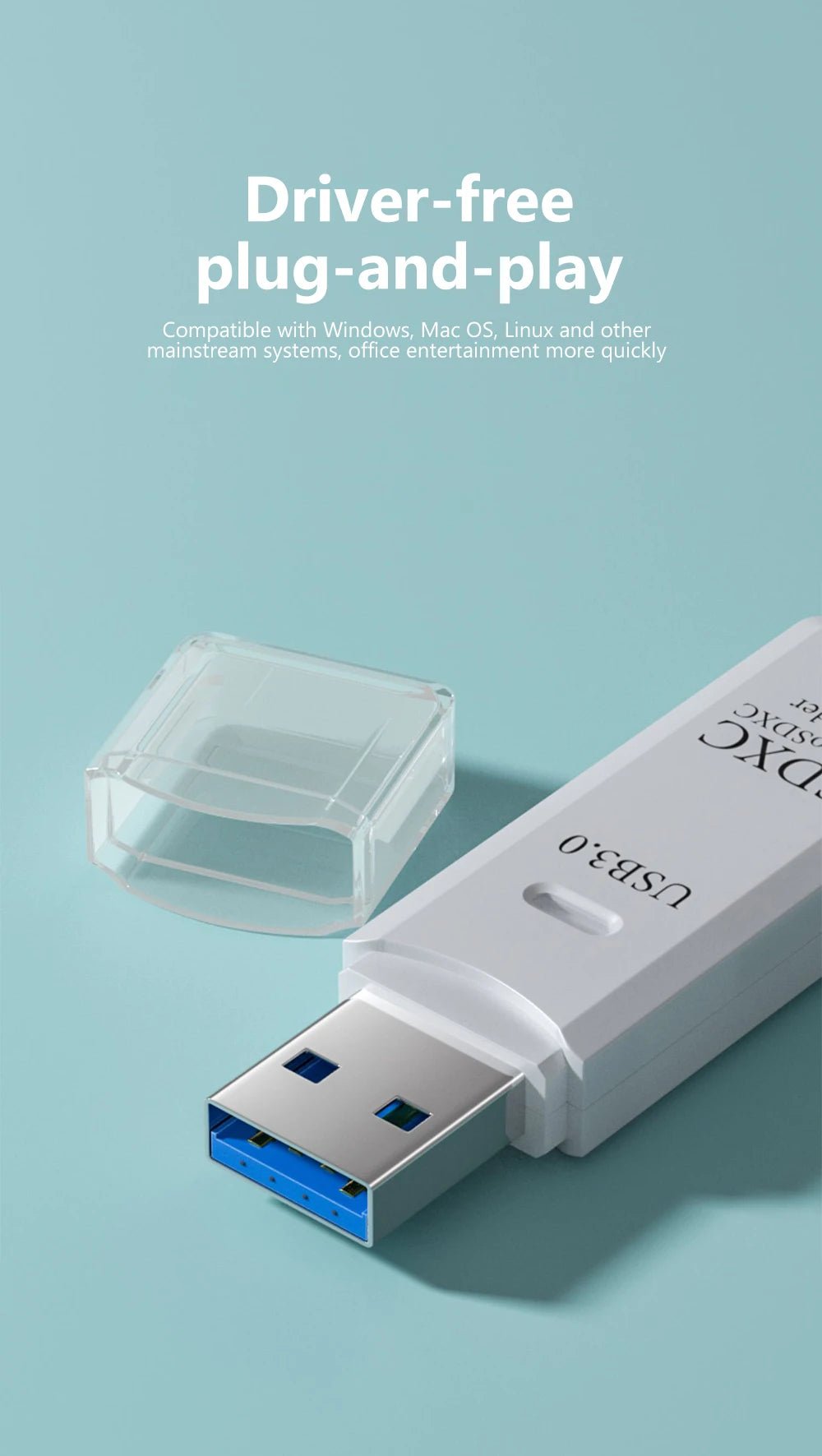 2 - in - 1 USB 3.0 SD/TF Card Reader - Gadgetroo