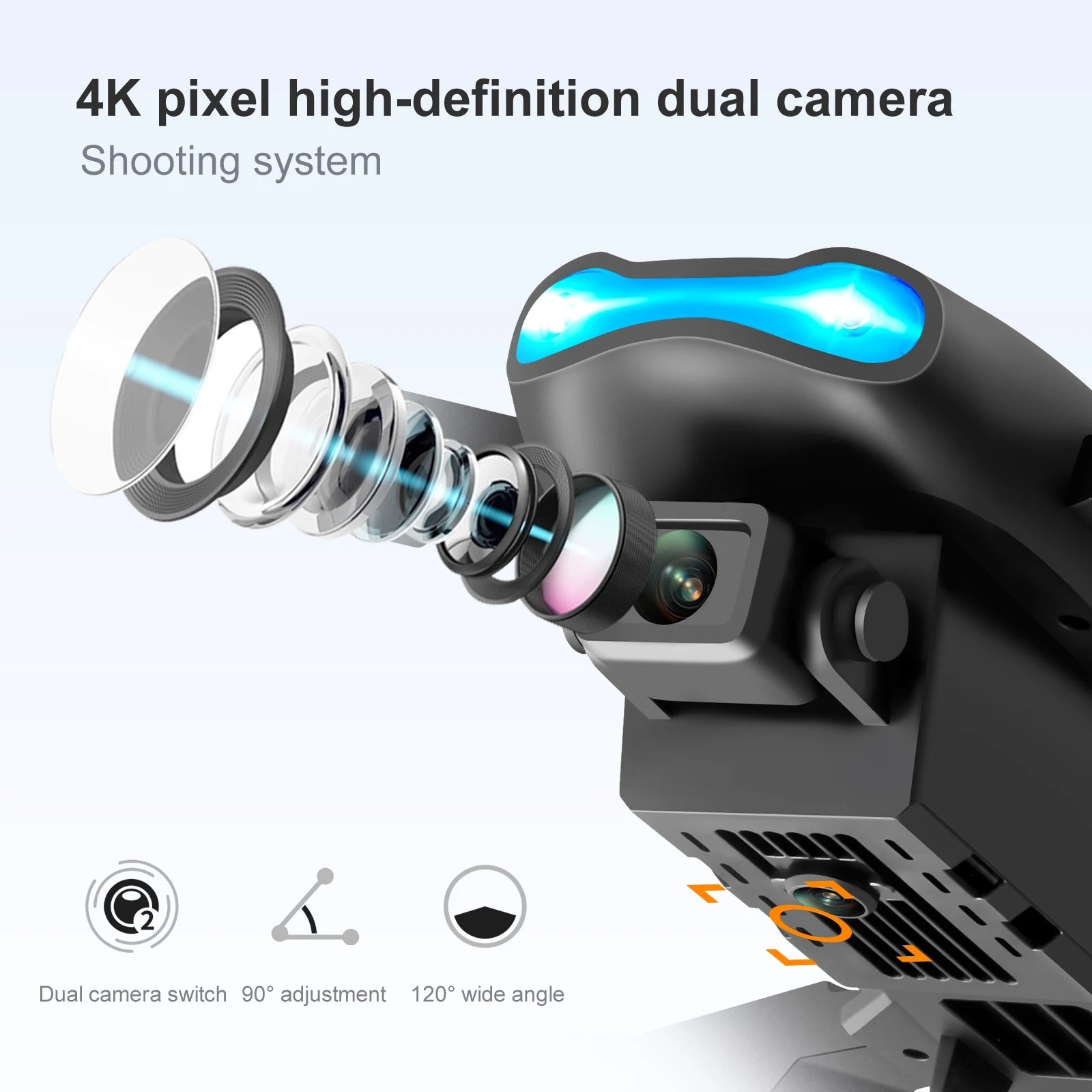 4K HD Wide - angle FPV Wi - Fi RC Drone Quadcopter - Gadgetroo