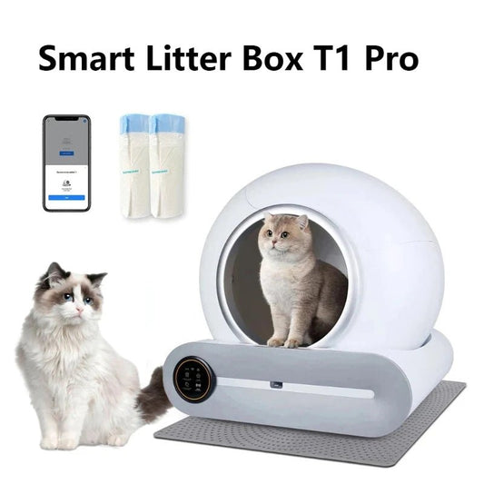 65L Automatic Intelligent Cat Litter Pan (Enclosed Deodorising Litter Box) - Gadgetroo