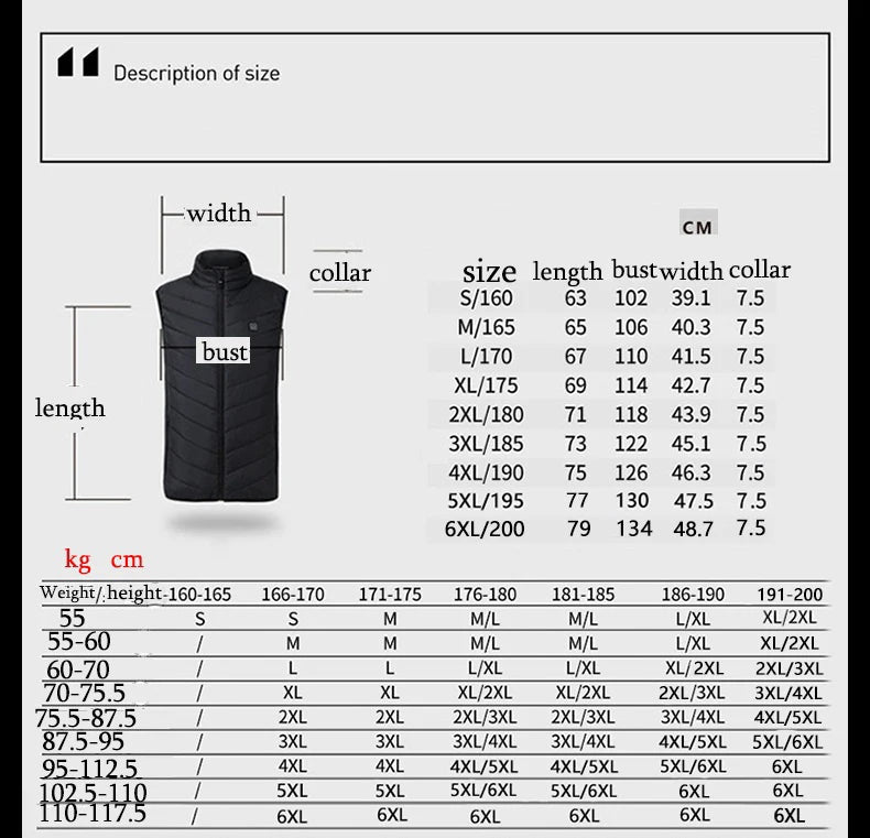 Men's USB Infrared Heated Vest Jacket