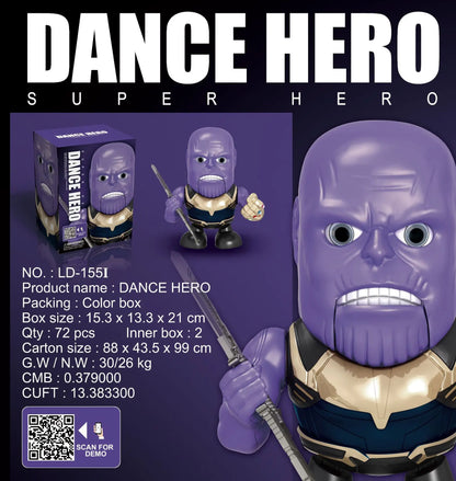 Dancing Marvel and DC Comics Action Figures - Iron-Man/Spiderman/Thanos/Hulk/Bumblebee/Batman