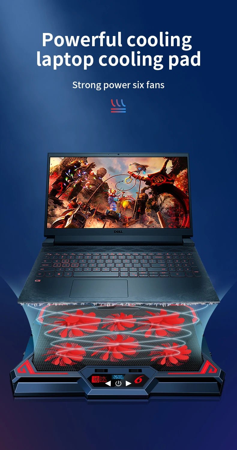 COOLCOLD 17inch Gaming Laptop Cooler (6 Fan) - Gadgetroo