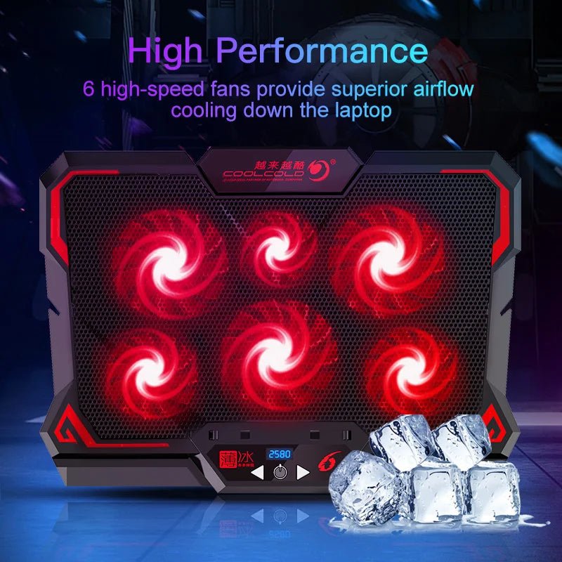 COOLCOLD 17inch Gaming Laptop Cooler (6 Fan) - Gadgetroo
