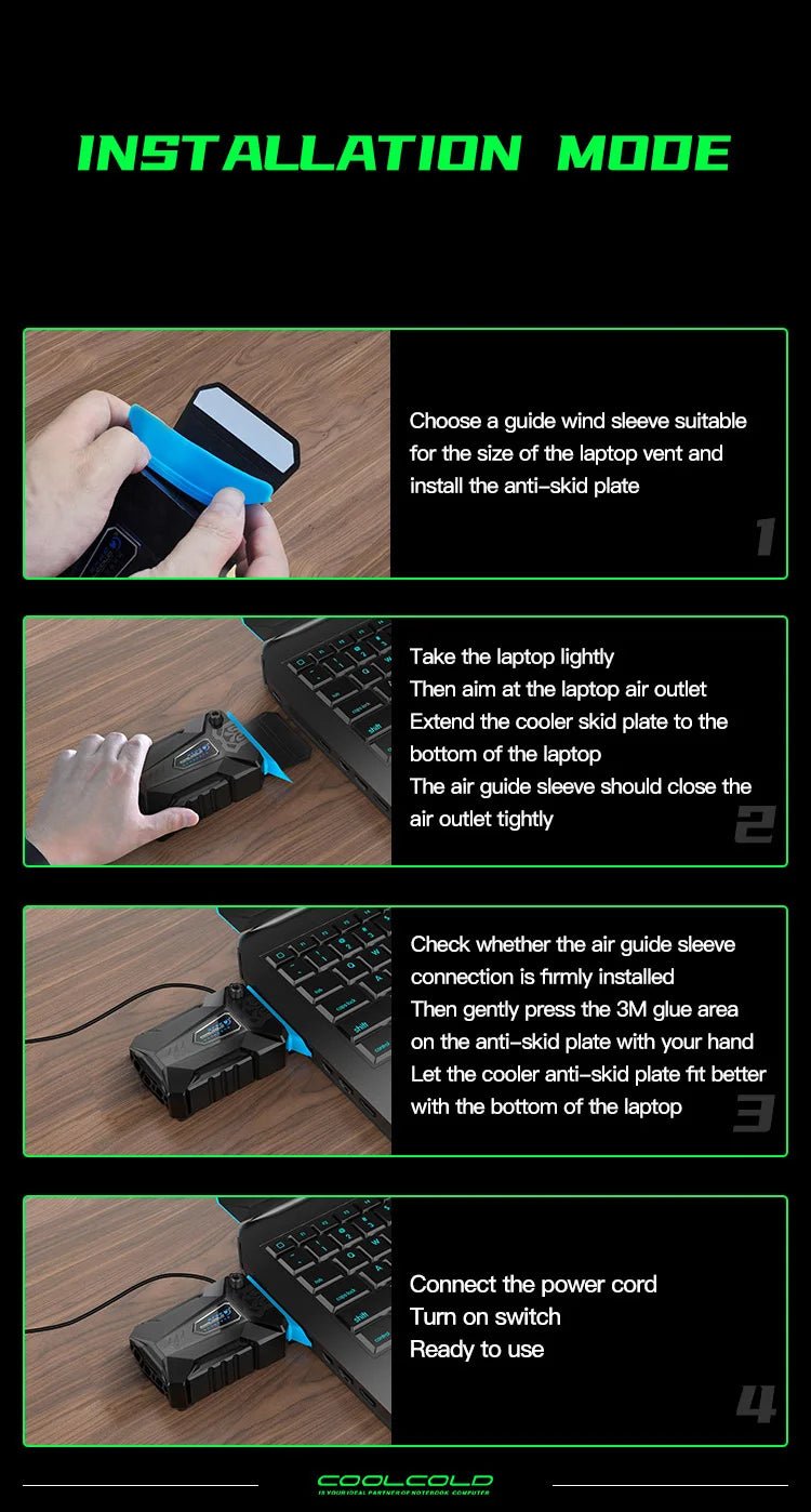 COOLCOLD Vacuum Portable Laptop Cooler - Gadgetroo