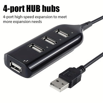 Micro USB Hub 2.0 - 4 Port High-Speed USB Splitter for PC Accessories