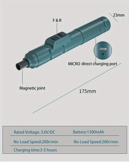 Electric Pen Screwdriver with 88 Different Screw Heads - Cordless - Gadgetroo