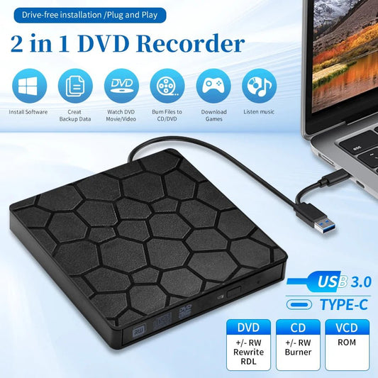 External CD/DVD For Computer - USB Connectivity - Gadgetroo