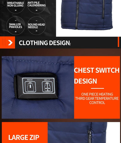 Heated Vest/Jacket/Coat - Graphene (USB Rechargeable) - Gadgetroo