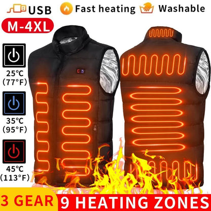 Heated Vest/Jacket/Coat - Graphene (USB Rechargeable) - Gadgetroo