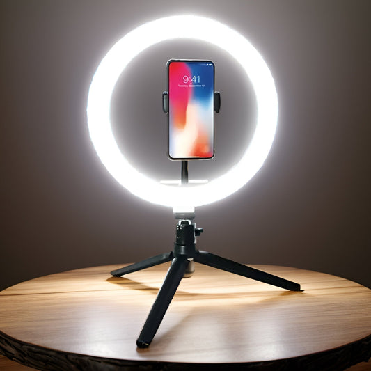 LED Ring Light With Tripod And Phone Holder - Selfie Stand - Gadgetroo