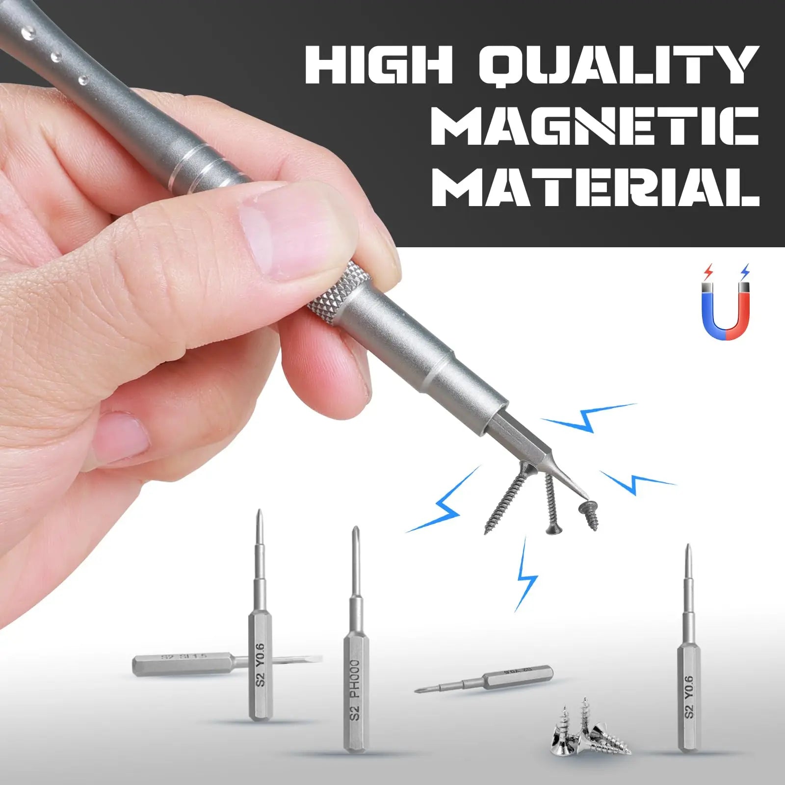 Manual Screwdriver Set - 128 Screw Heads With Magnetic Tips - Gadgetroo