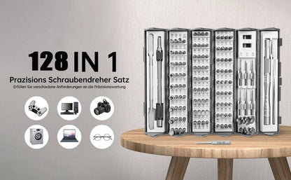 Manual Screwdriver Set - 128 Screw Heads With Magnetic Tips - Gadgetroo