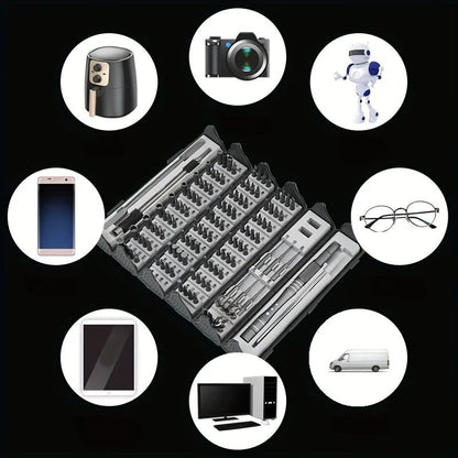 Manual Screwdriver Set - 128 Screw Heads With Magnetic Tips - Gadgetroo