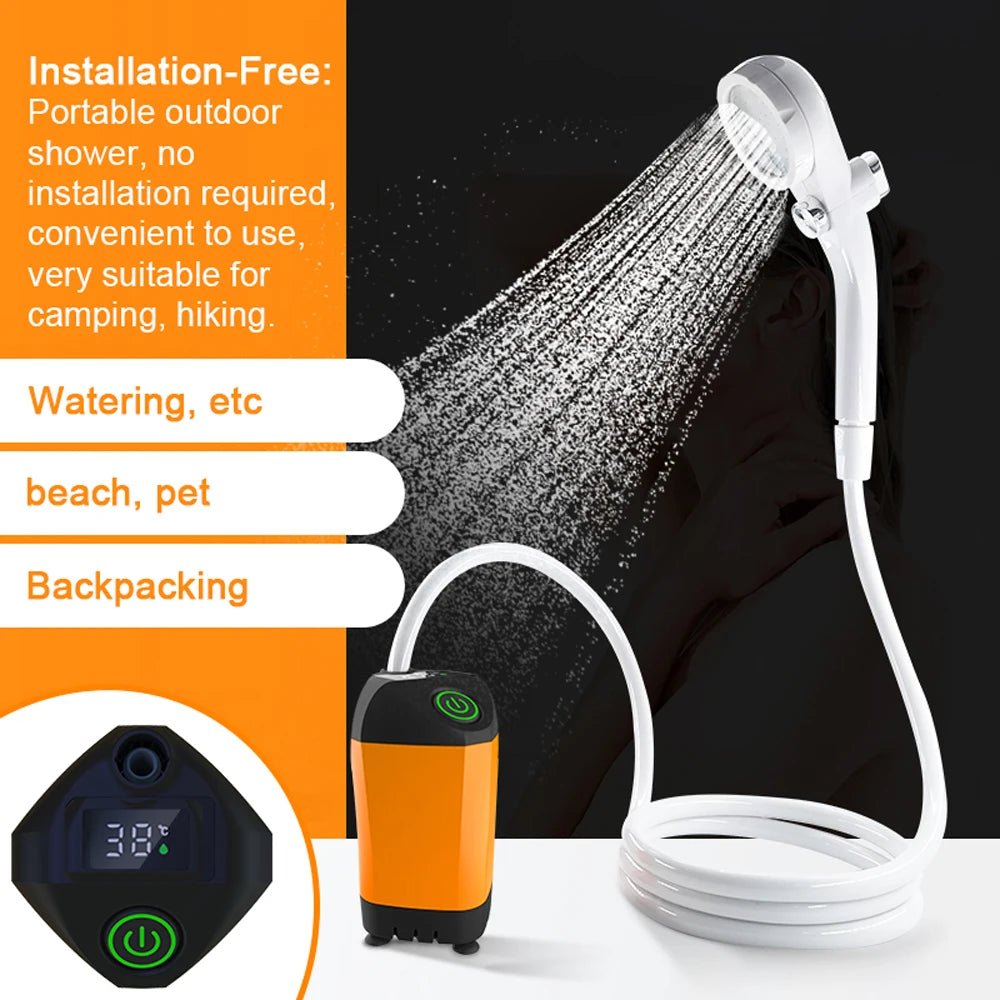 Outdoor Camping Shower with Digital Display - Gadgetroo