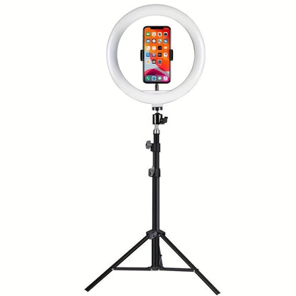 Phone Selfie - Tripod Stand With Plug - in LED Circle Light (146cm Length) - Gadgetroo