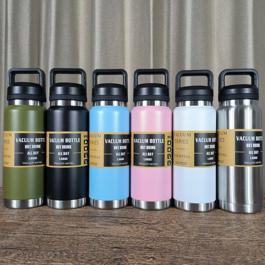 Portable Metallic And Vacuum Insulated Water Bottle - 500mL/1L Sizes (Various Colors Available) - Gadgetroo