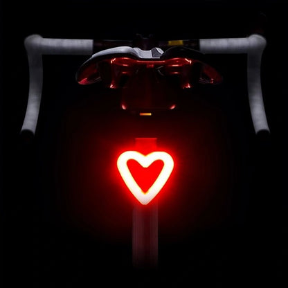 Retro Heart - Shaped LED Bicycle Taillight - (USB Rechargeable) - Gadgetroo