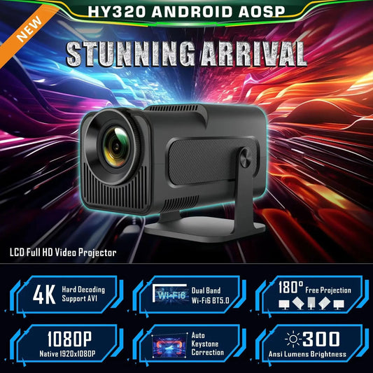 RooCinema V2: Portable Movie/Game Projector (4K/1080P Resolution) - Gadgetroo