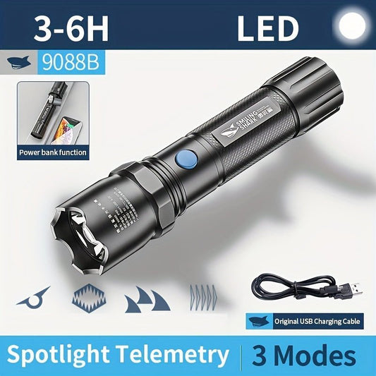 Tactical Handheld LED Flashlight & Powerbank - (Multimodal & USB Rechargeable) - Gadgetroo