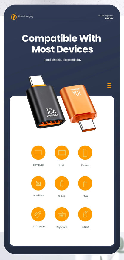 USB - C To USB - A Converter - Female/Male Or Male/Female - Gadgetroo
